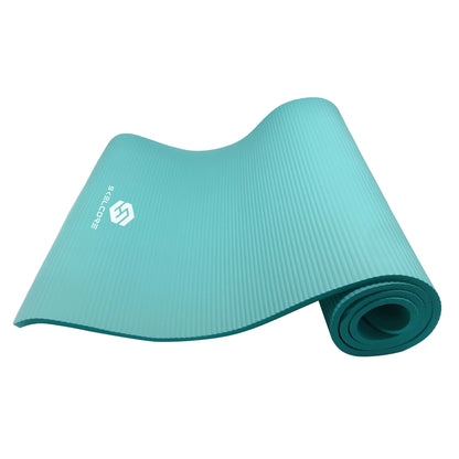 10mm Extra Long Non-Slip Exercise Mat with Carrying Strap in Teal