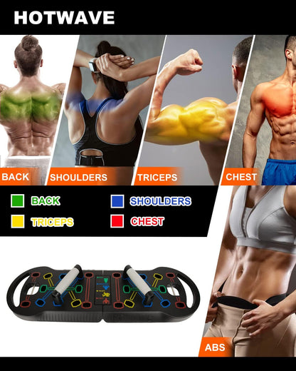 Portable Foldable 20-in-1 Push-Up Board for Home Gym - Professional Strength Training Equipment for Men and Women, Patent Pending